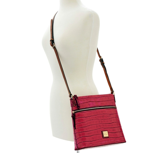 🆕 DOONEY & BOURKE Croc Leather Crossbody Bag Red - Picture 4 of 5